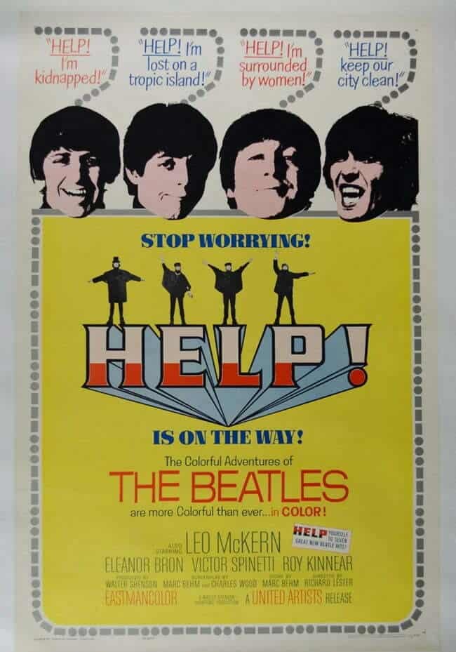 Affiche du film HELP des beatles : la filmographie des beatles