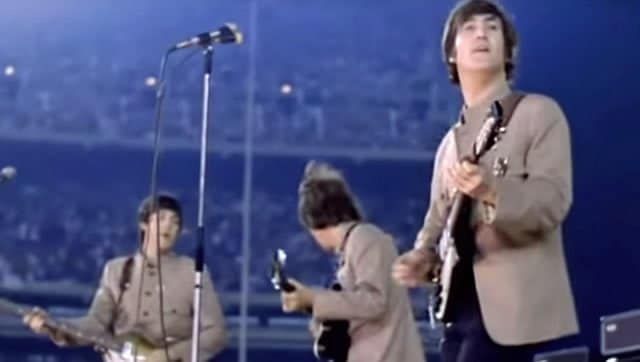 Les beatles en concert au Shea Stadium
