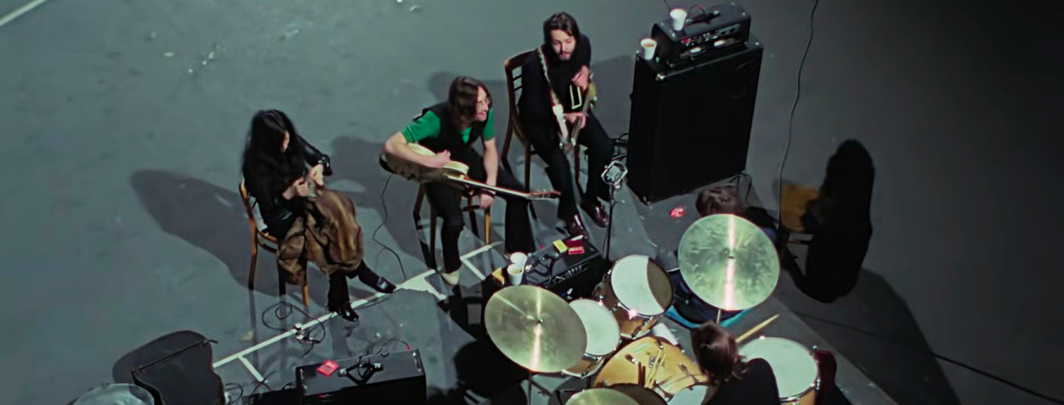 Les beatles lors de l'enregistrement de Get Back en janvier 1969