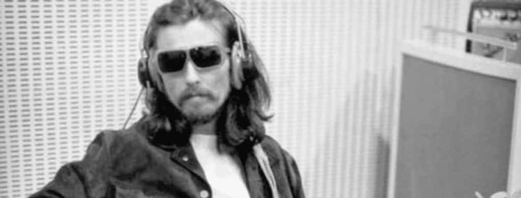 George Harrison pendant les sessions d'Abbey Road en juillet 1969