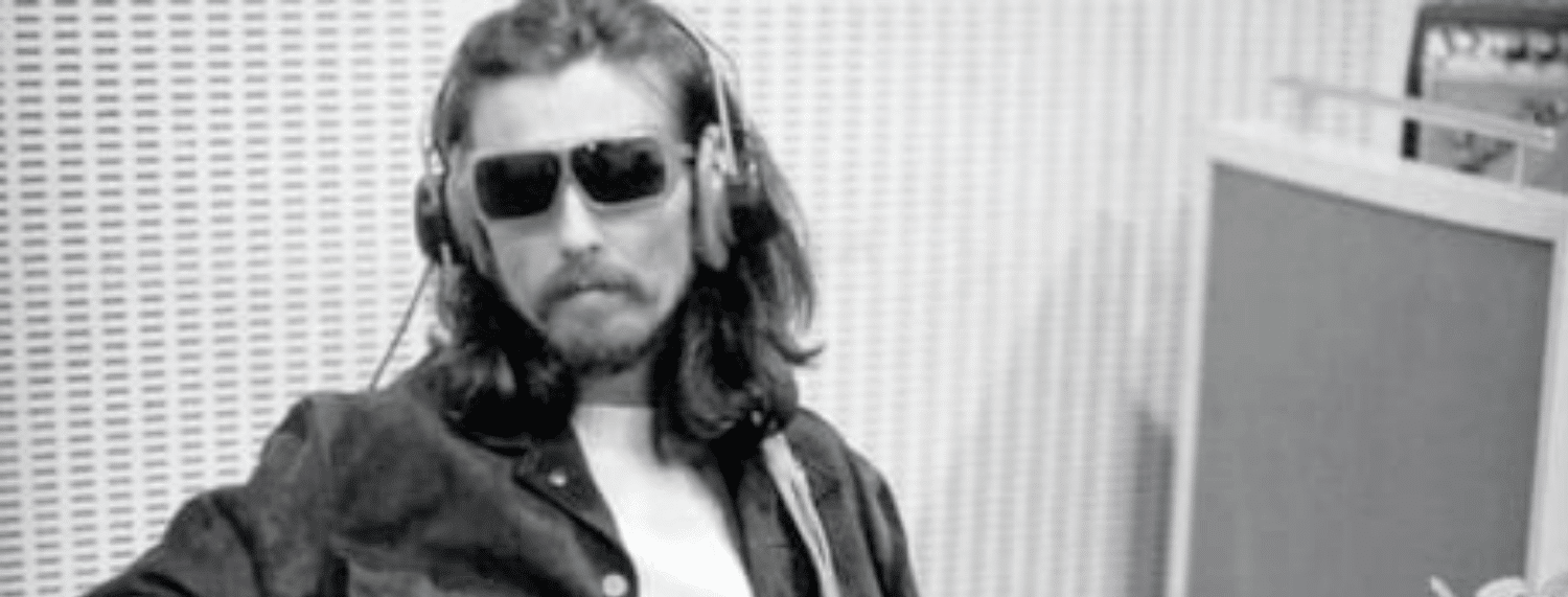 George Harrison pendant les sessions d'Abbey Road en juillet 1969