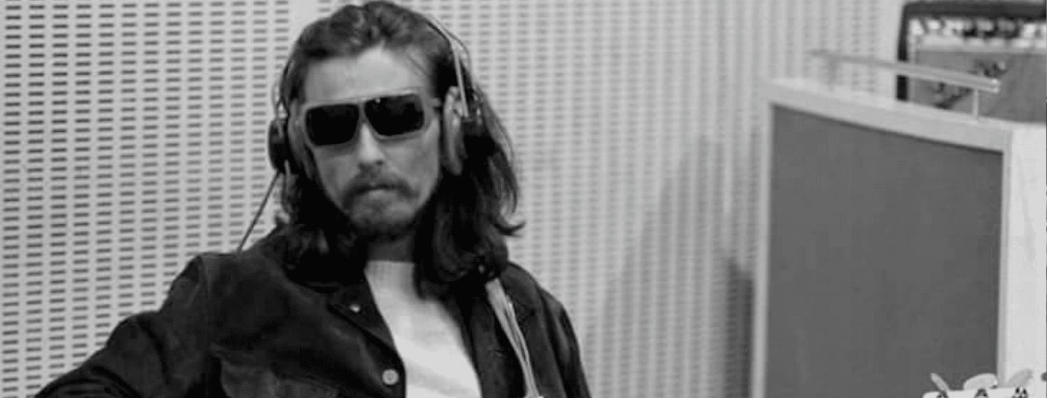 Georeg Harrison en studio avec les Beatles en 1969