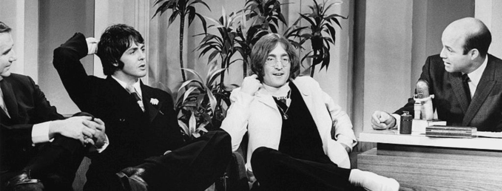 John Lennon et Paul Mccartney aux Etats unis en mai 1968