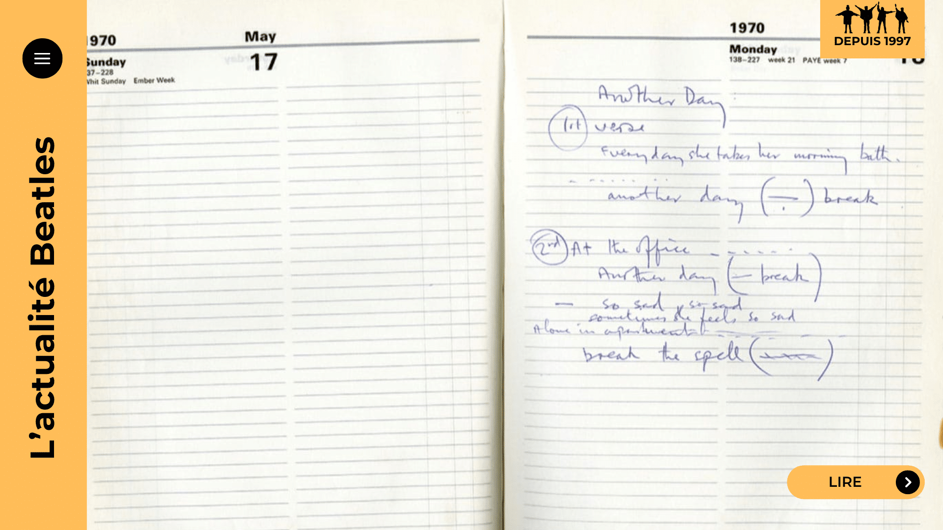 Another Day, premier single solo de Paul McCartney (1971) : genèse pendant Get Back, enregistrement à New York, crédit « Mr & Mrs », guerre des droits et pique de Lennon. Découvrez pourquoi cette pop douce est un tournant post-Beatles.