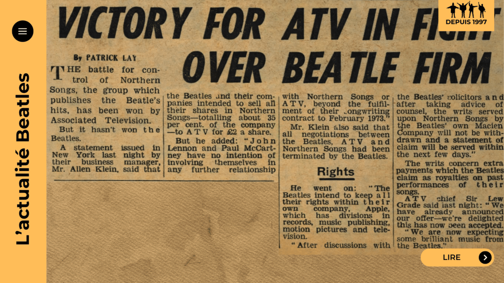 Catalogue des Beatles : comment Michael Jackson a raflé l’édition en 1985, pourquoi McCartney l’a mal vécu et ce que Harrison en pensait. Northern Songs, ATV, Sony/ATV, pubs, droits… Plongée dans le vrai nerf de la pop.