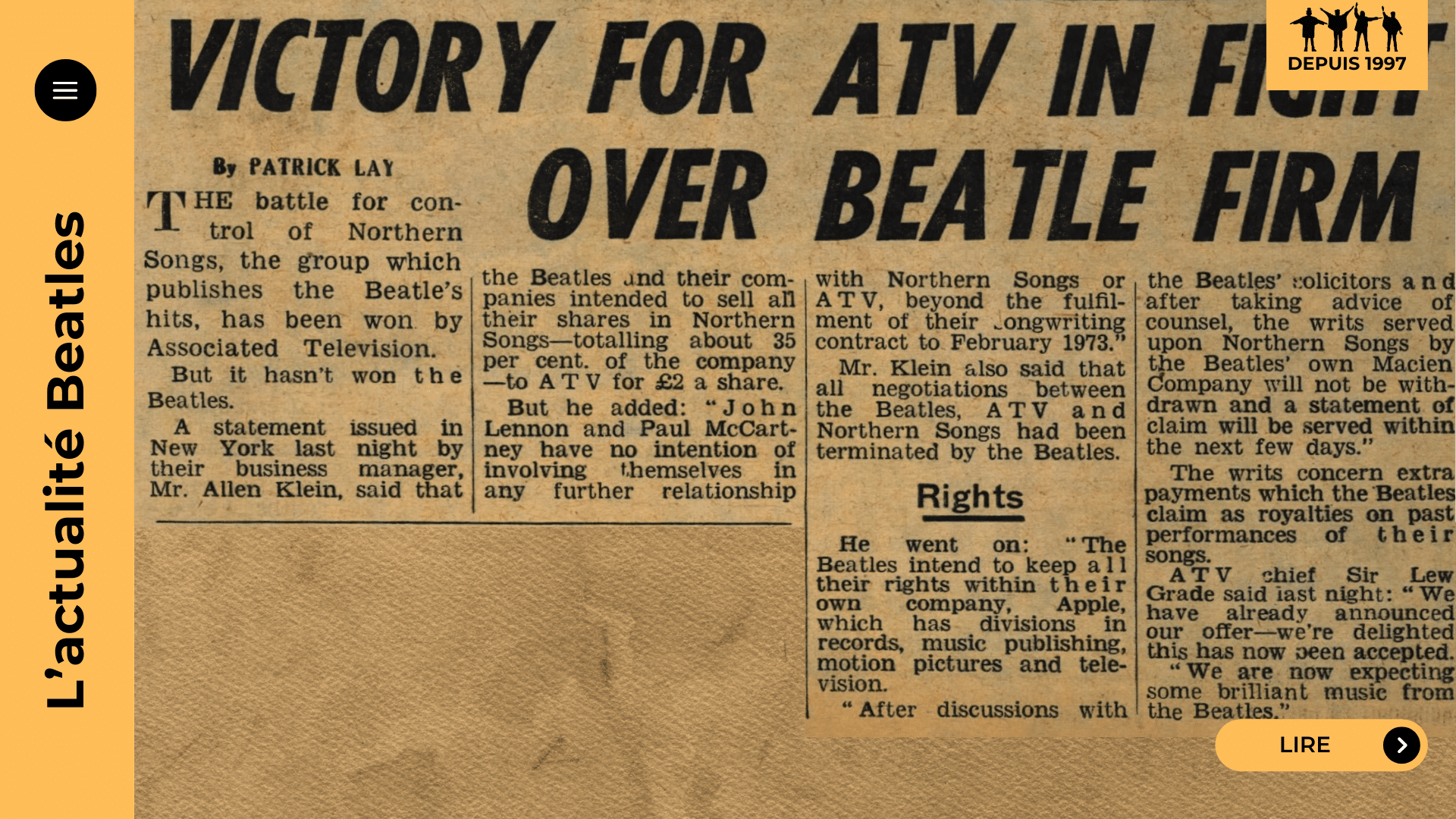 Catalogue des Beatles : comment Michael Jackson a raflé l’édition en 1985, pourquoi McCartney l’a mal vécu et ce que Harrison en pensait. Northern Songs, ATV, Sony/ATV, pubs, droits… Plongée dans le vrai nerf de la pop.