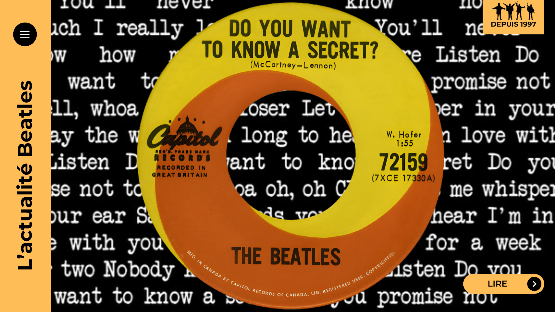 Do You Want to Know a Secret : Disney, démo “toilettes”, doo-wop et George Harrison au micro. Pourquoi Lennon sabote la bluette et fabrique un tube identifiable en 2 minutes ? Plongez dans les coulisses de Please Please Me sur Yellow-Sub.net.