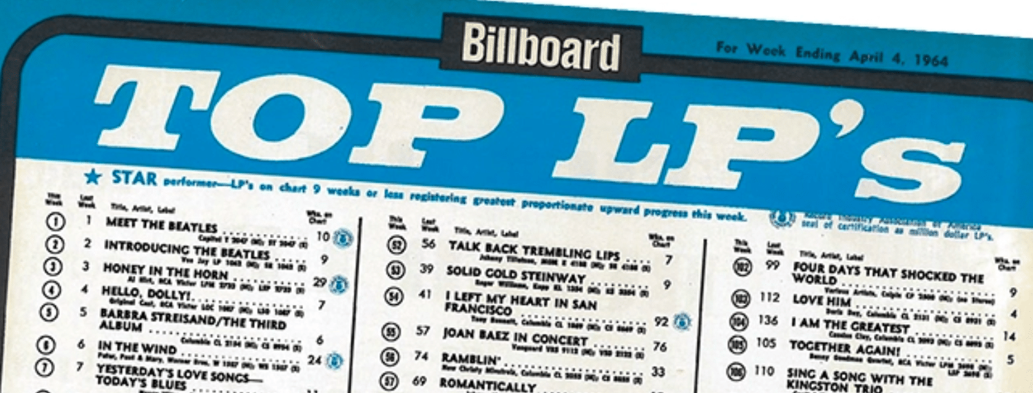 Le premier album des Beatles à entrer à la première place du classement Billboard 200
