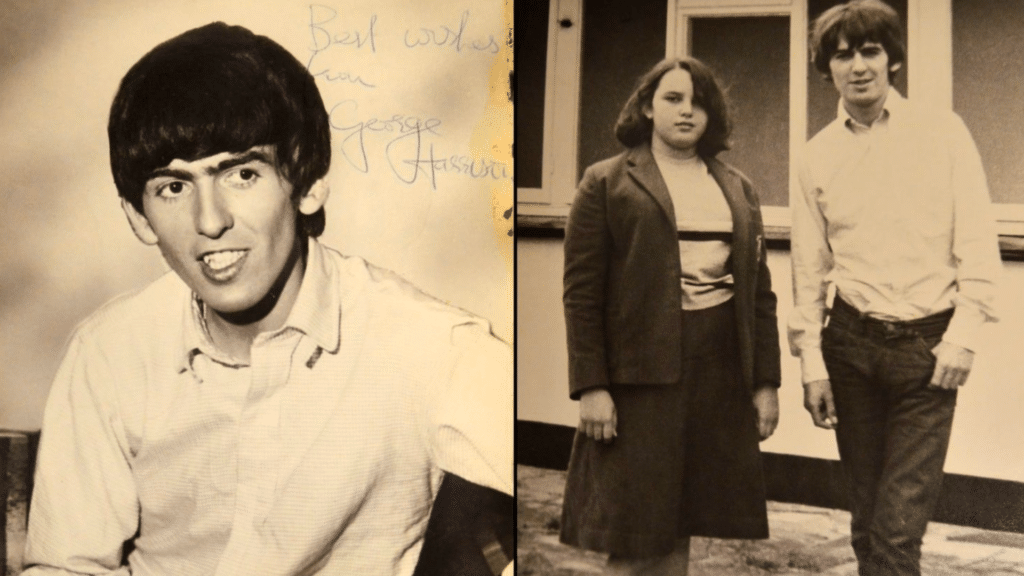 Des photographies dédicacées de George Harrison ont été vendues aux enchères pour 6 100 £.