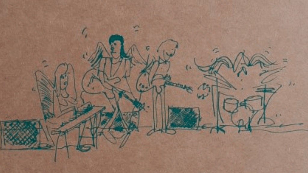 Paul McCartney avec le groupe Wings, exprimant son mécontentement envers la chanson 'Bip Bop