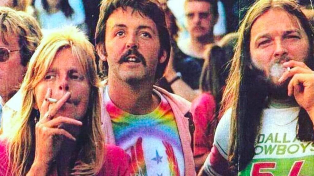 Paul McCartney et David Gilmour en studio