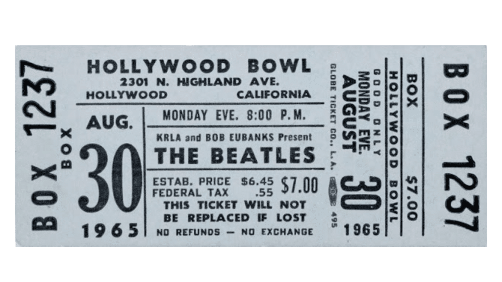 Billet de concert des Beatles 1965 : Un morceau d'histoire musicale aux enchères