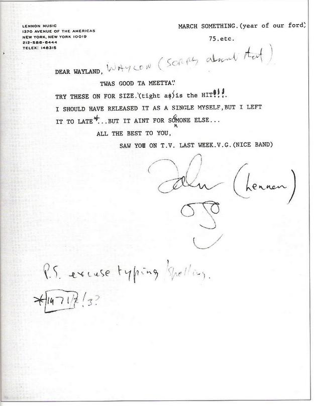 Le Lien Improbable : La Lettre Méconnue de John Lennon à Waylon Jennings