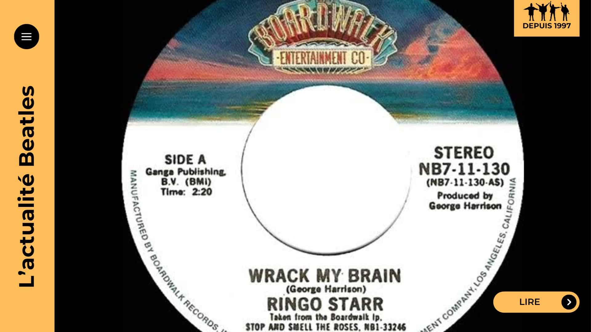 George Harrison offre à Ringo Starr « Wrack My Brain », un single efficace en 1981. Un geste fraternel, une réussite pop, et le dernier Top 40 solo de Ringo.