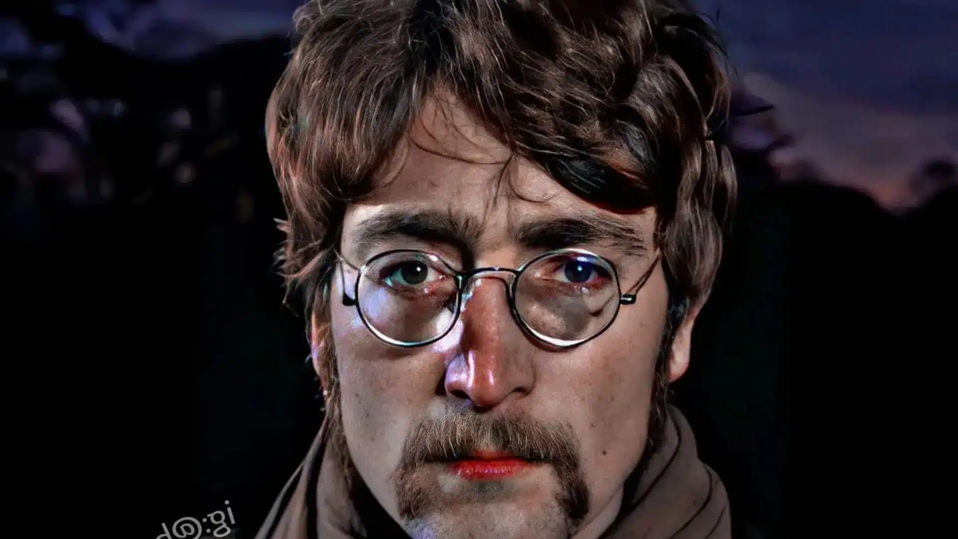 John Lennon jouant une guitare électrique Gibson en concert, guitariste des Beatles