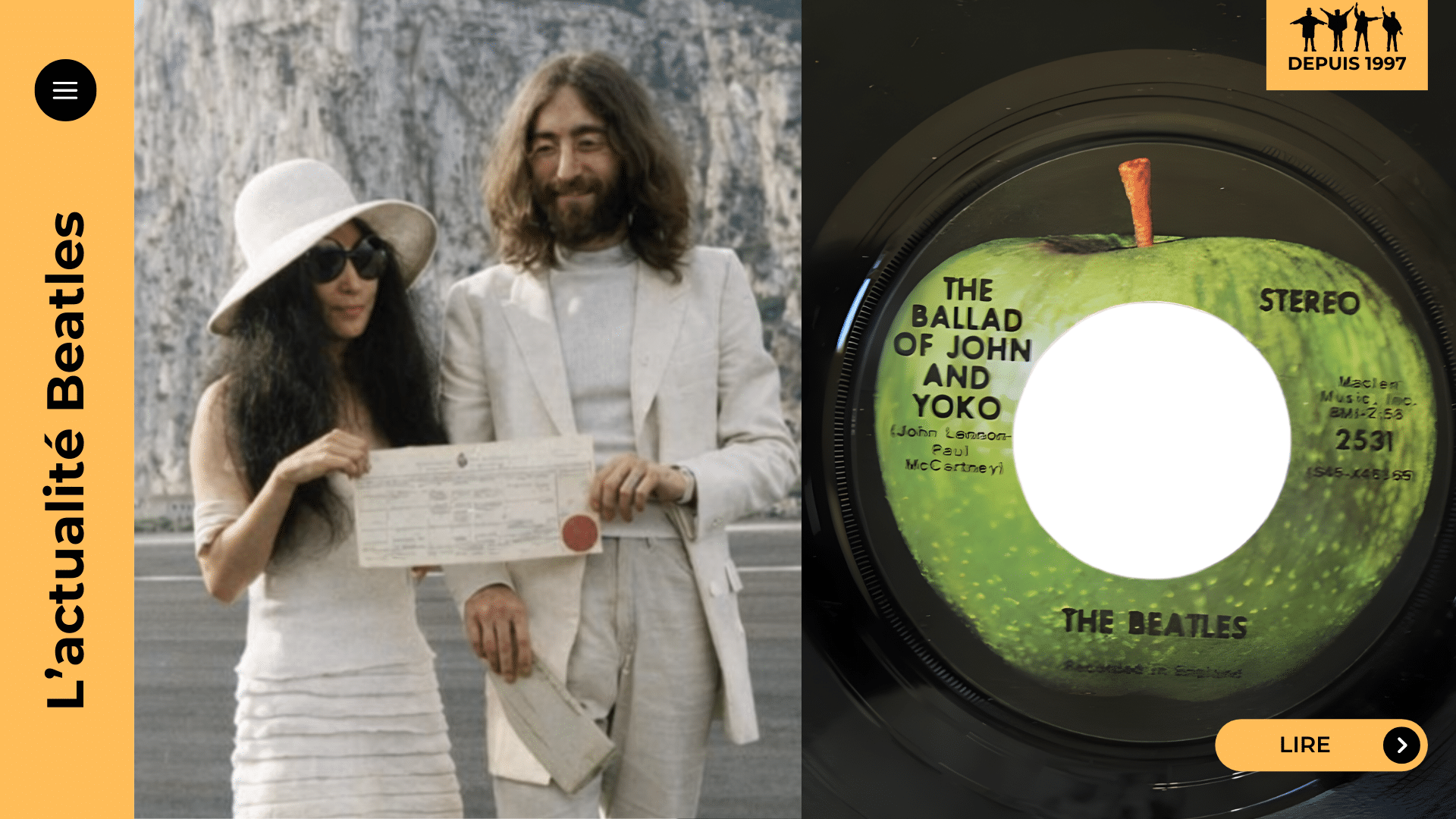 Beatles 1969 : du malaise de Let It Be au hit enregistré à deux, The Ballad of John and Yoko. Pourquoi ce single est le dernier n°1 UK et le symptôme d’un groupe qui se dissout. Lisez le récit, studio et coulisses.