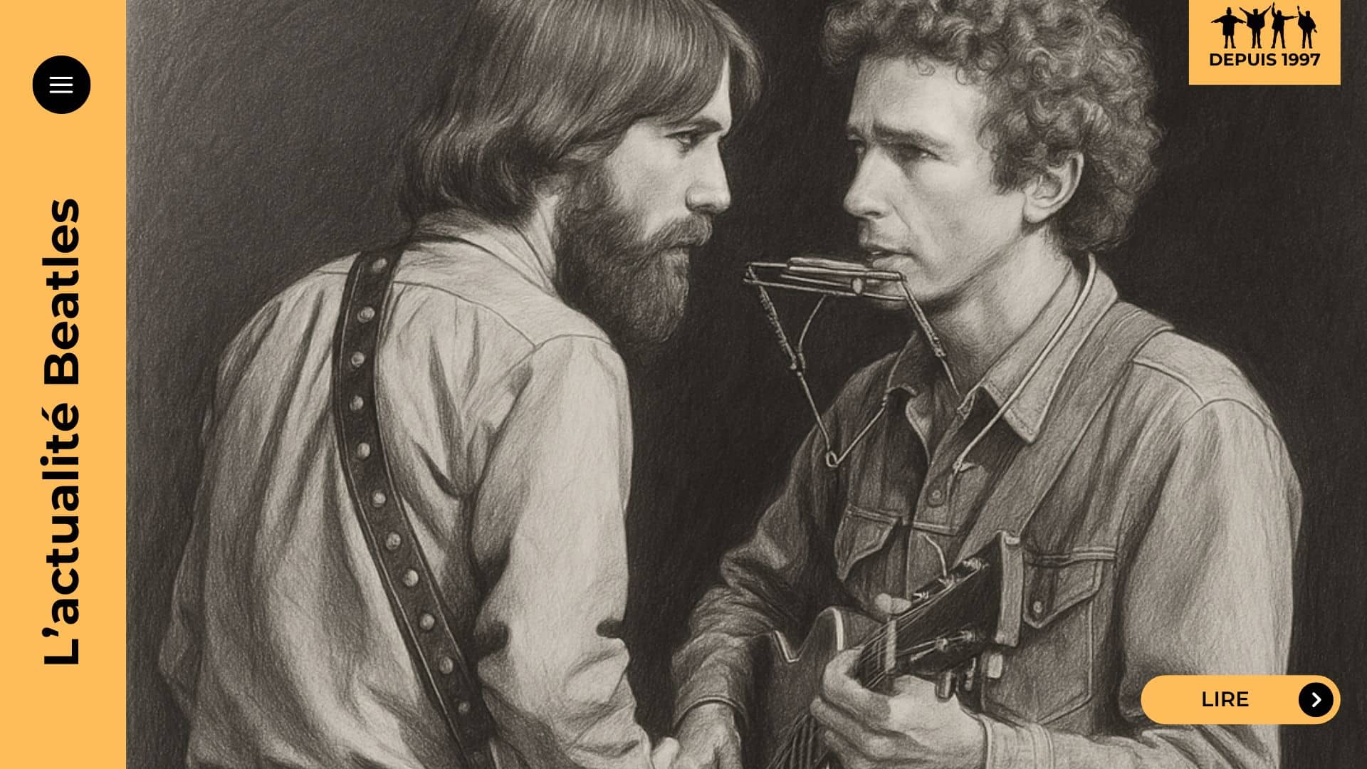 George Harrison et Bob Dylan ont tissé une relation artistique fondée sur un respect absolu. Leur complicité, née en 1964, a donné lieu à des collaborations marquantes, de « I’d Have You Anytime » aux Traveling Wilburys. Harrison voyait en Dylan une boussole musicale et spirituelle, un modèle de liberté créative. Une amitié sincère qui transcende les générations.