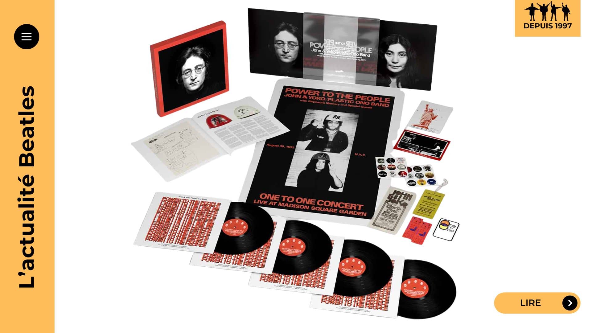 Plongez dans le coffret militant de Lennon & Ono : 12 disques, 90 inédits et un récit musical et politique exceptionnel à New York entre 1969 et 1972.
