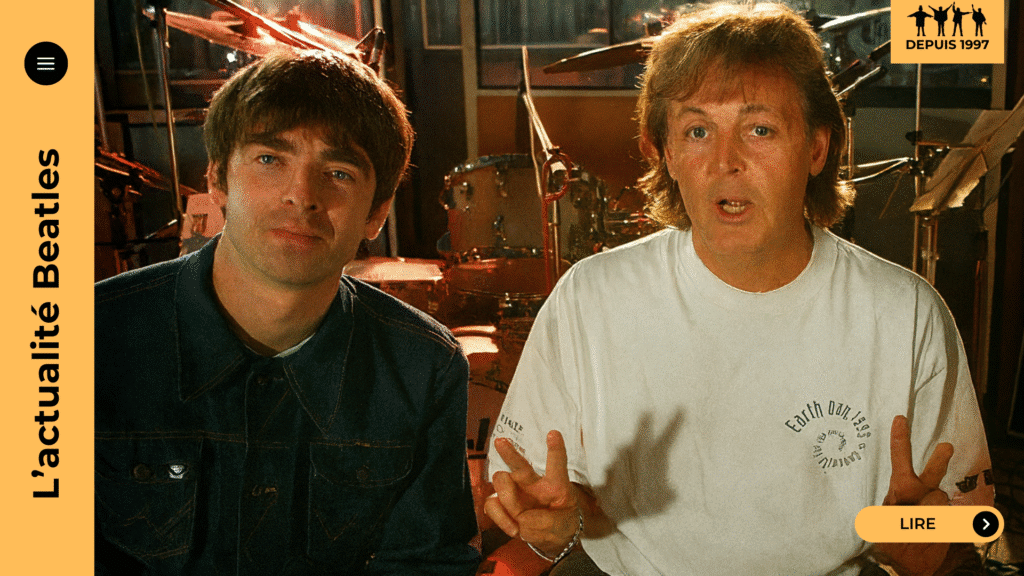 Paul McCartney assiste au concert d’Oasis à Pasadena et filme Noel Gallagher. Son « Fabulous » devient le symbole d’une reconnaissance intergénérationnelle.