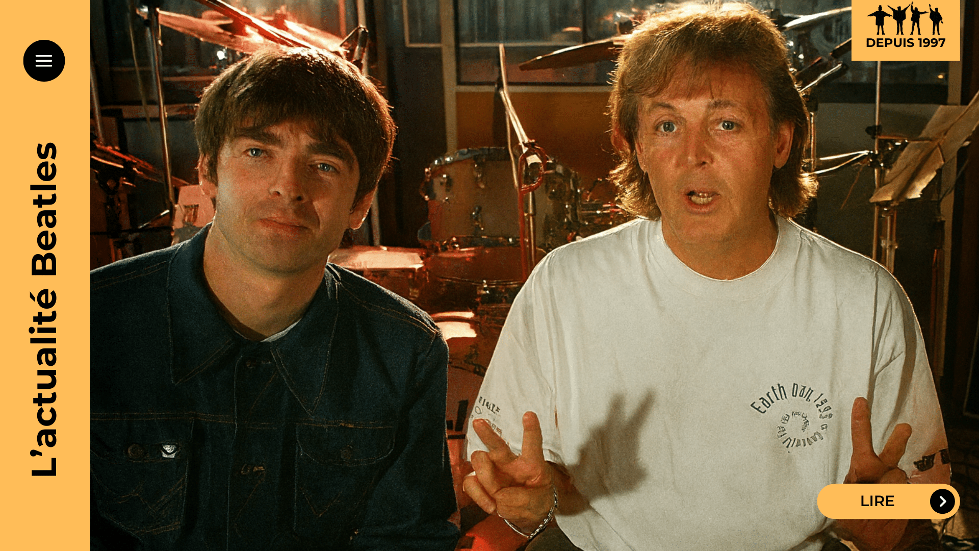 Paul McCartney assiste au concert d’Oasis à Pasadena et filme Noel Gallagher. Son « Fabulous » devient le symbole d’une reconnaissance intergénérationnelle.