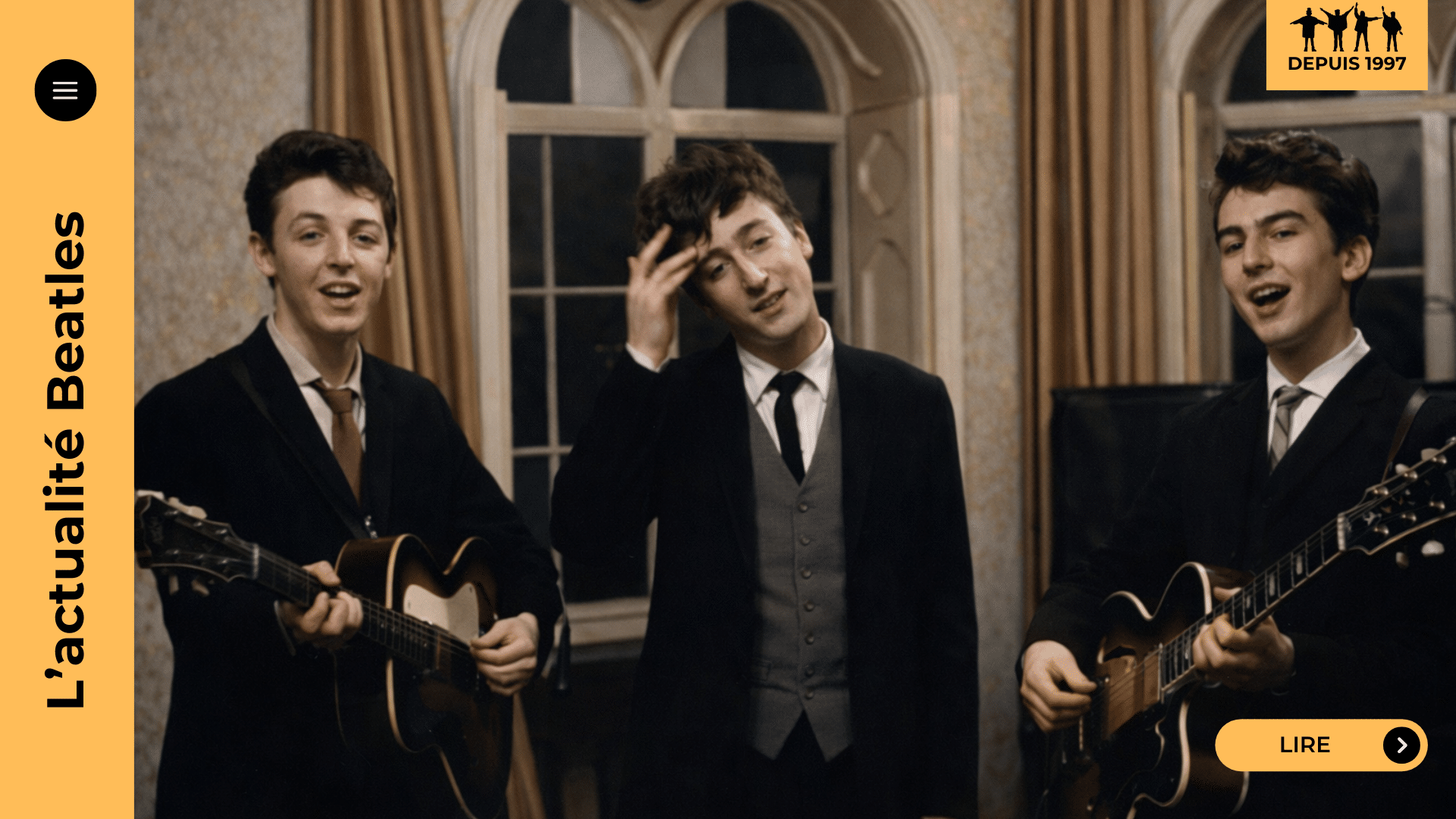 The Quarrymen, Liverpool, skiffle : dans le bruit des docks naissent Lennon, McCartney et Harrison. De Woolton (6/07/1957) au 78 tours de Percy Phillips (1958), revivez l’instant où l’amateurisme bascule en légende. Entrez.