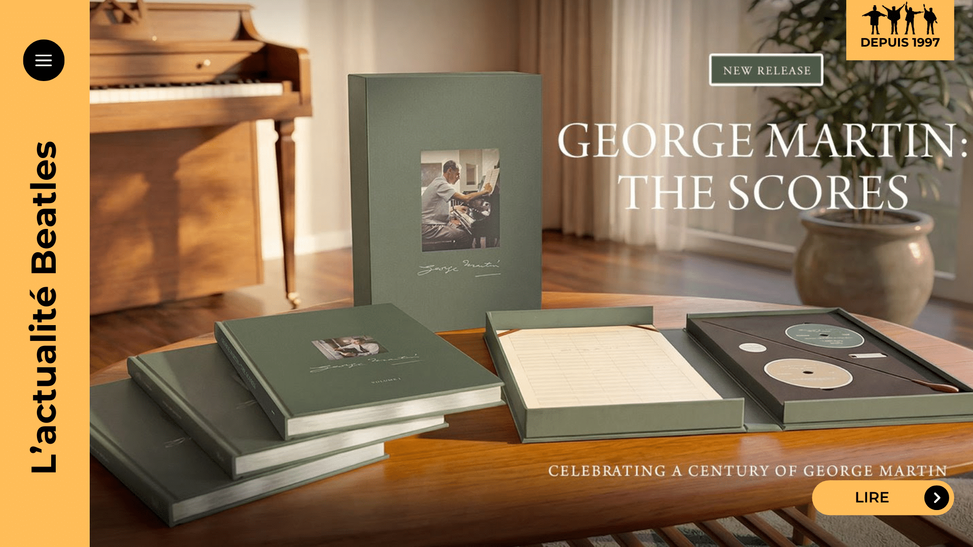 George Martin: The Scores rassemble partitions manuscrites grandeur nature, commentaires accessibles et réenregistrements à Abbey Road Studio Two avec pistes multipistes à isoler/remixer. Un livre-atelier sur le “5e Beatle”, attendu en avril 2026.