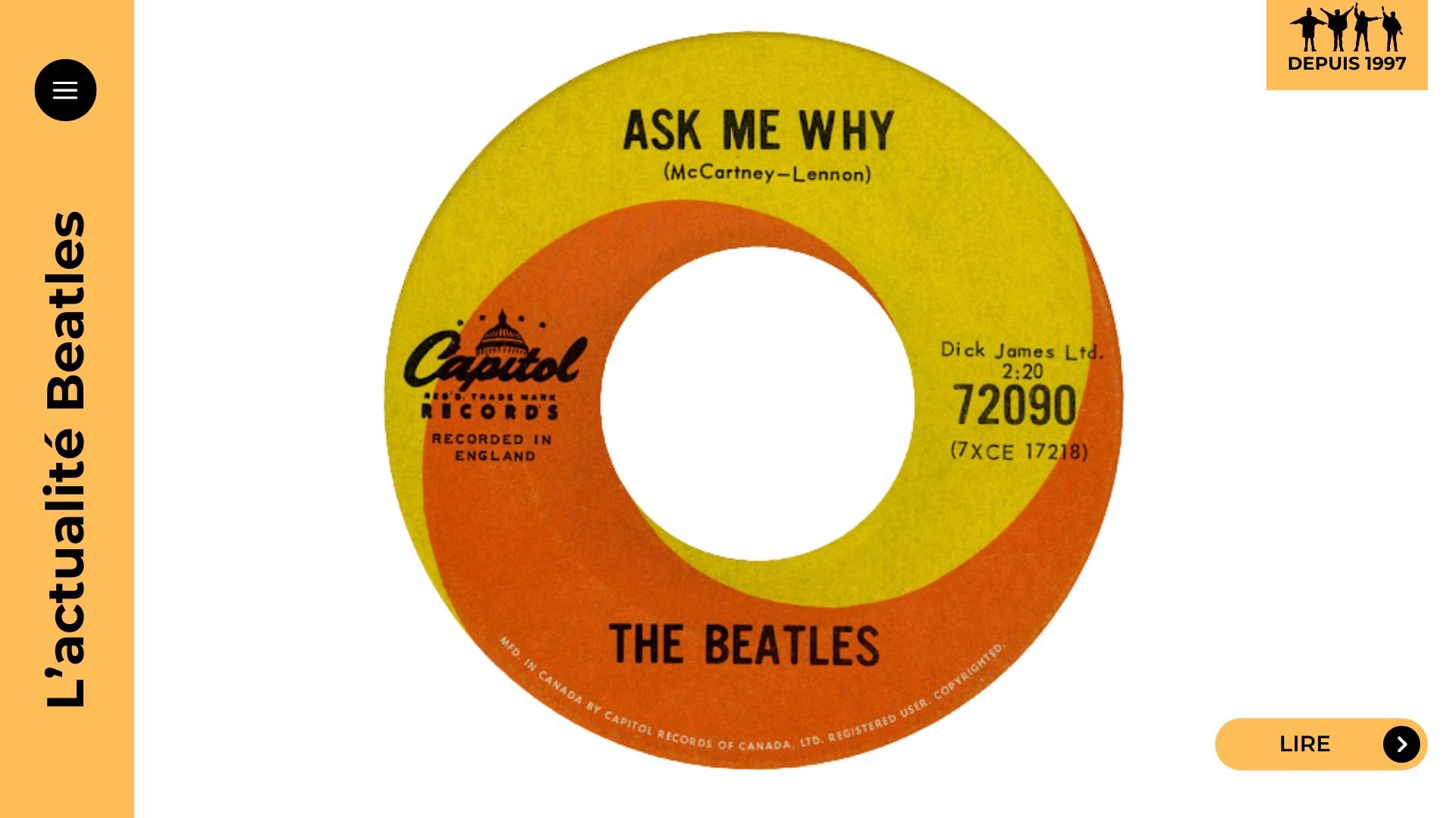 Ask Me Why, face B de Please Please Me (11 janvier 1963) : Lennon lorgne sur Smokey Robinson, McCartney affine, et les Beatles révèlent déjà leur ambition. Histoire, influences, studio Abbey Road et secrets d’un 45-tours culte.