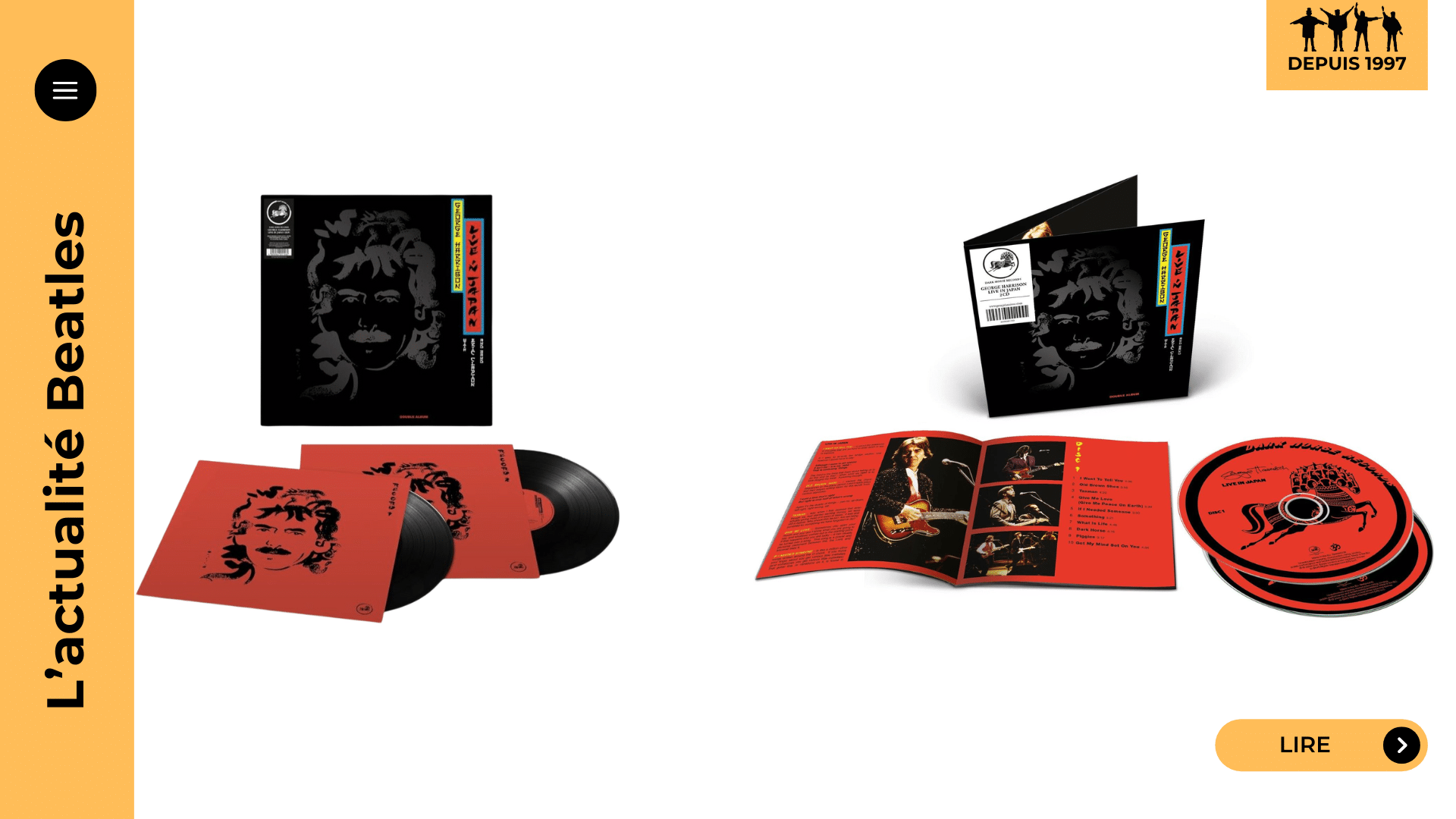 Live in Japan revient en 2026 : BMG réédite le live de George Harrison en 2CD et 2LP gatefold (sortie 30 mars 2026). Tournée japonaise 1991, Clapton, setlist et raisons d’un disque trop sous-estimé. Tout savoir et préparer votre précommande.