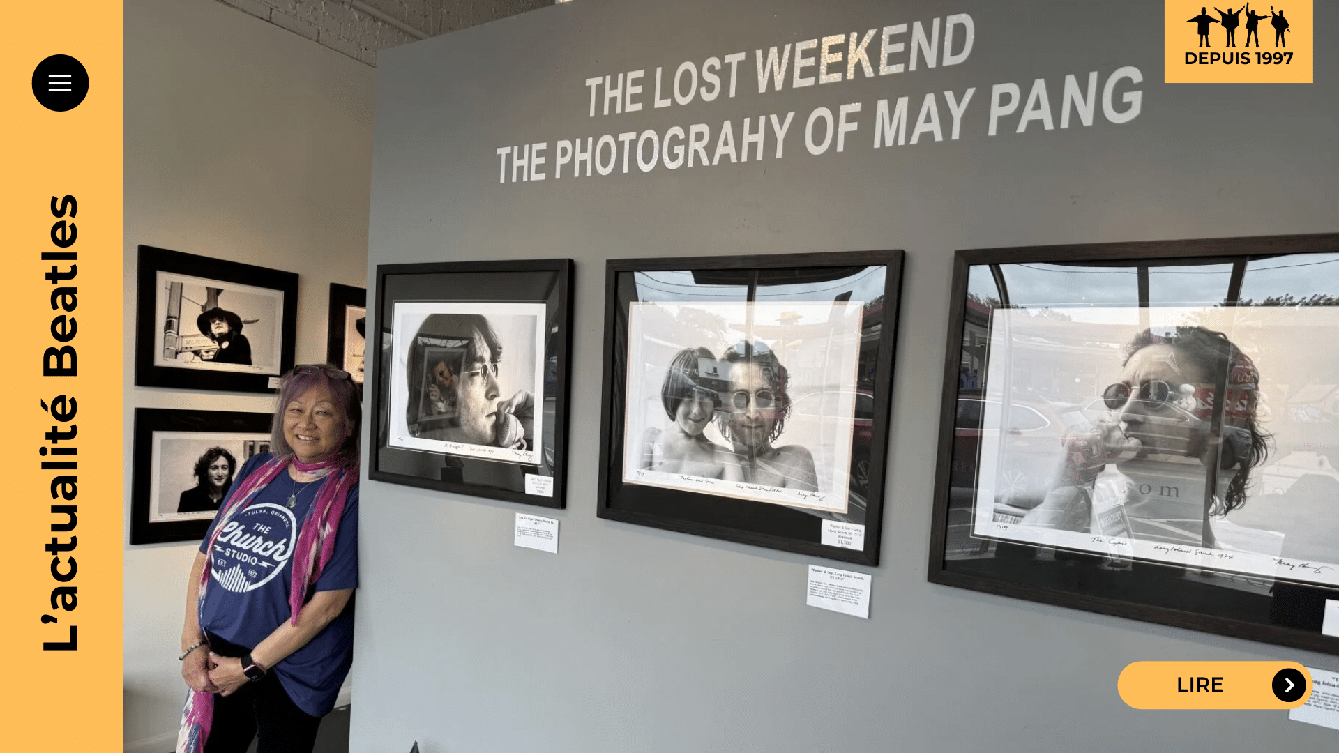 May Pang révèle des photos inédites du « Lost Weekend » de John Lennon (1973-1975). Expo « The Lost Weekend » et docu A Love Story : un Lennon surpris, heureux, saisi sur le vif. Entrez dans l’envers du mythe.