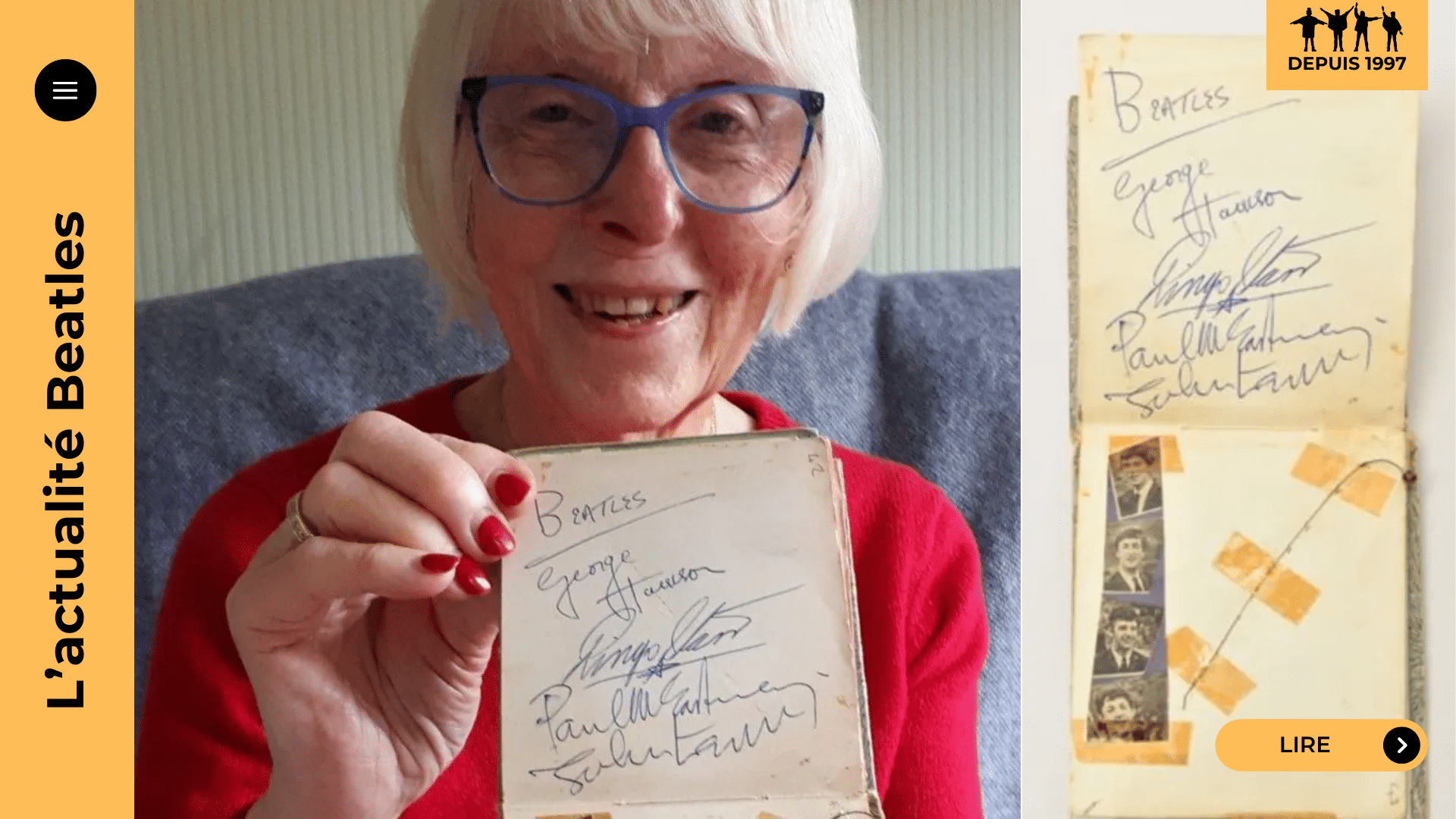 Autographes des Beatles : le carnet d’Elizabeth Salt, sa rencontre de 1963 et la corde cassée de George Harrison vendus 7 000 £ à Lichfield. Beatlemania, provenance, faux… lisez l’histoire complète.