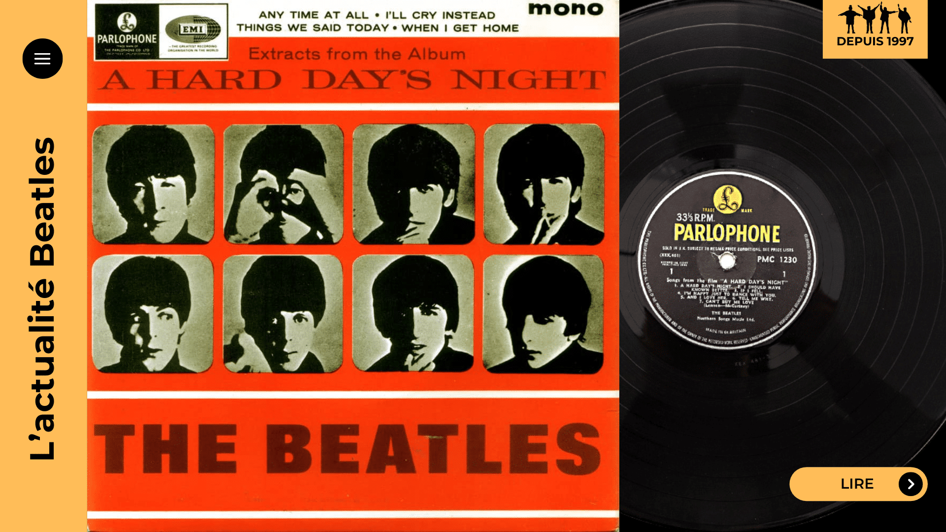 A Hard Day's Night (1964) : 62 ans de l'album des Beatles | Yellow Sub