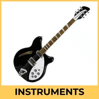 Instruments de musique : guitare, piano, synthé