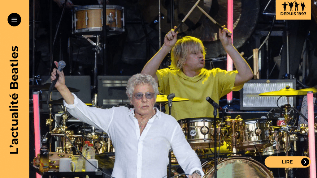 Zak Starkey à la batterie avec Roger Daltrey et Pete Townshend de The Who