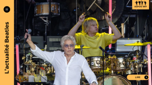 Zak Starkey à la batterie avec Roger Daltrey et Pete Townshend de The Who