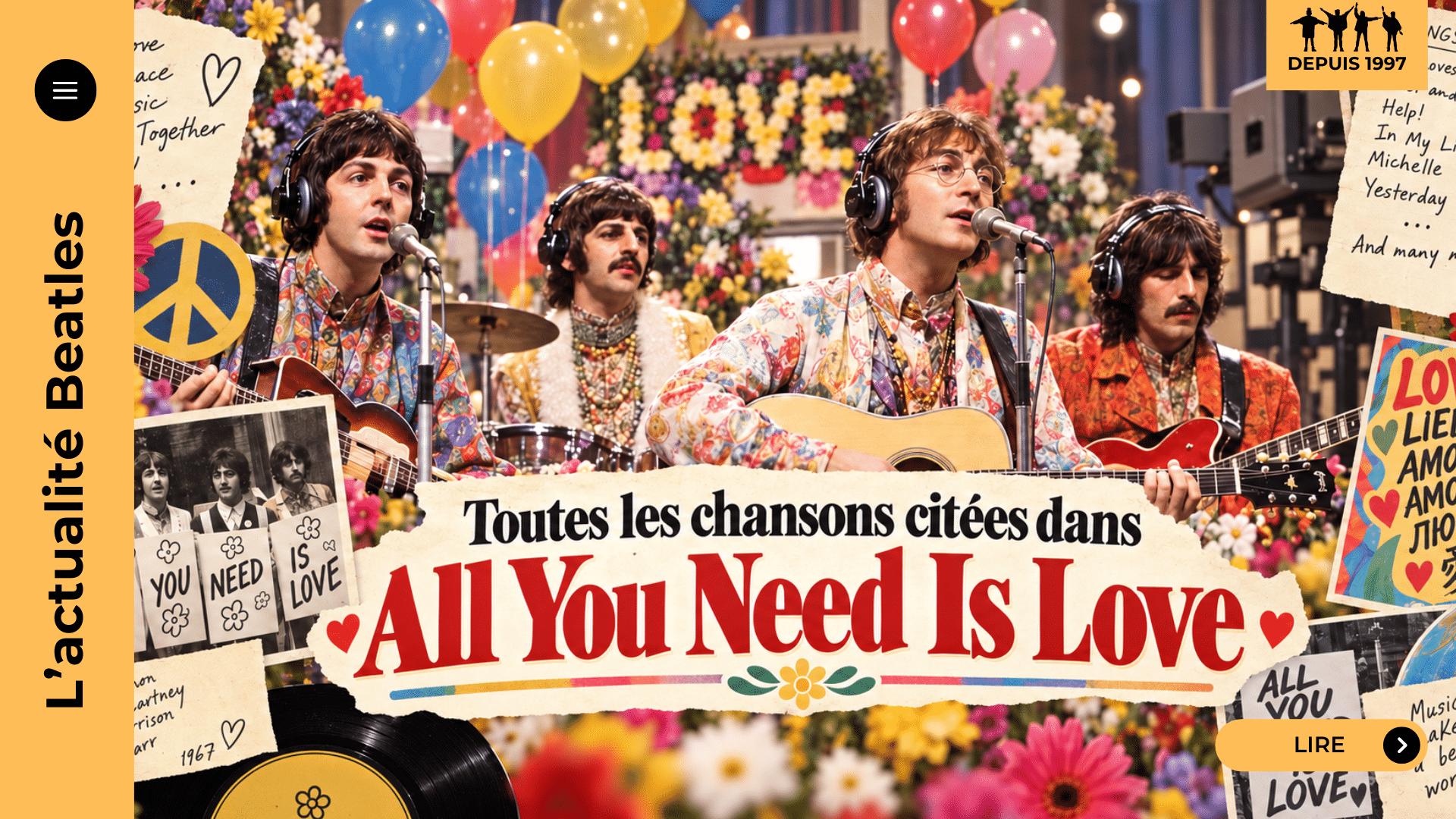 Toutes les chansons citées dans All You Need Is Love des Beatles