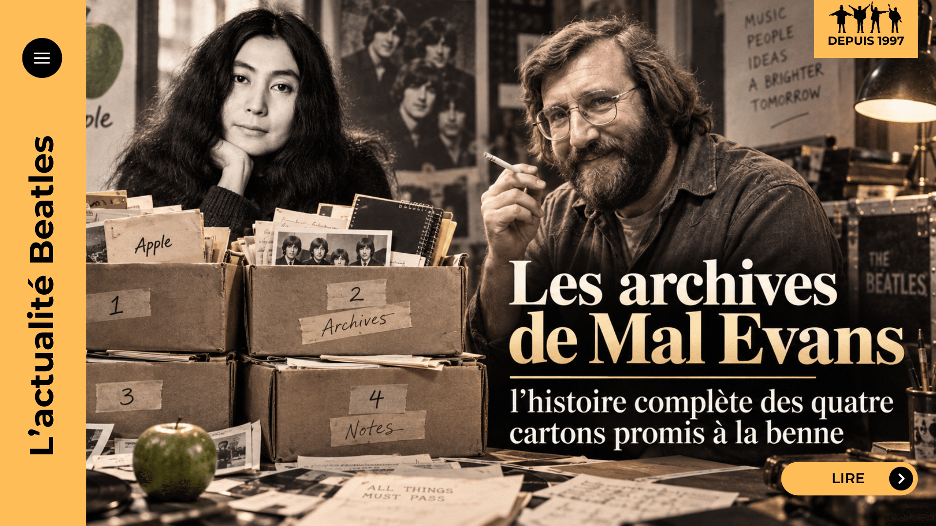 Les archives de Mal Evans : l’histoire complète des quatre cartons promis à la benne que Yoko Ono a fait rendre à sa famille