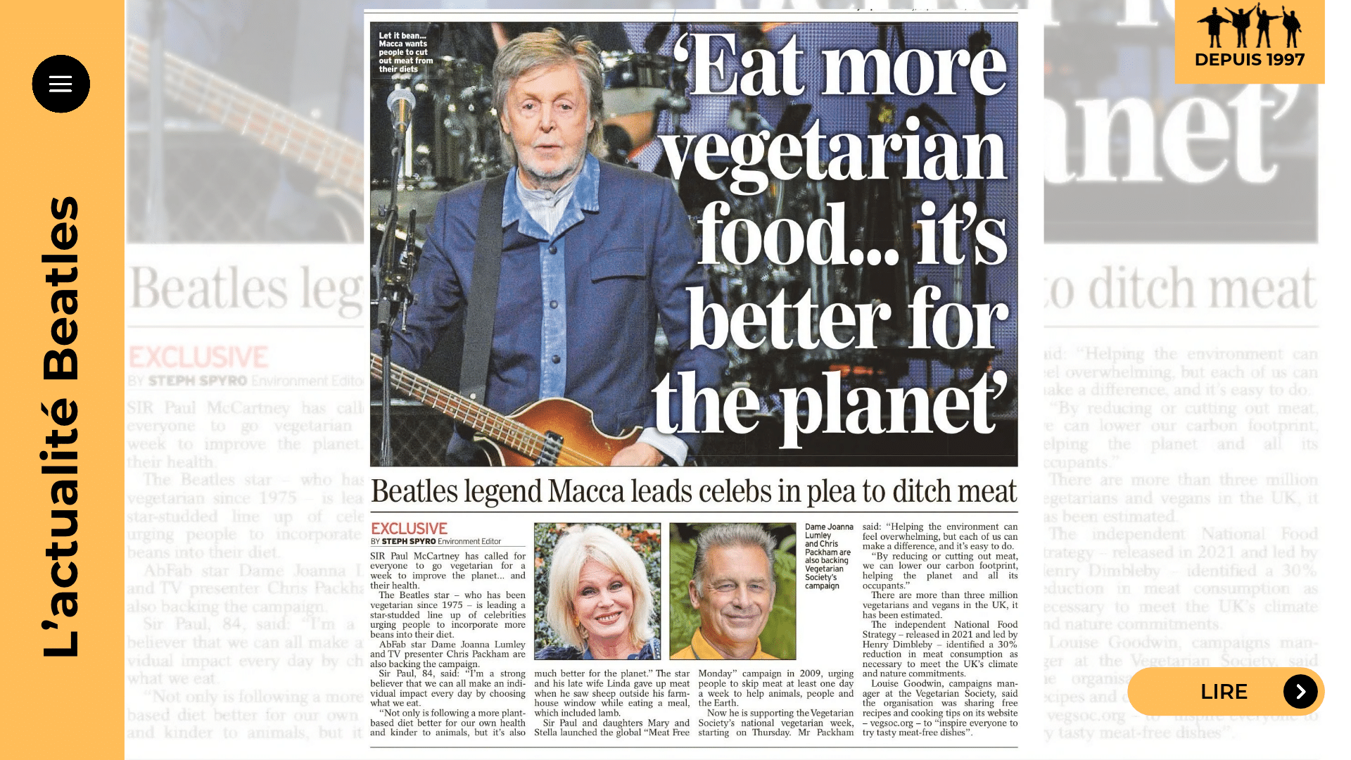 Paul McCartney, 84 ans, reconduit son appel à manger végétarien : une semaine sans viande pour la Semaine nationale végétarienne 2026