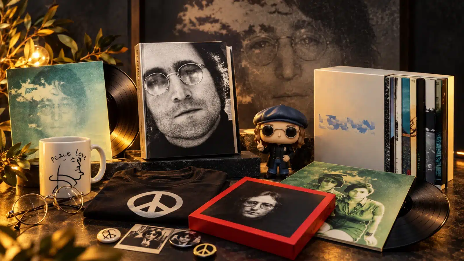 Disques, livres et objets de la boutique John Lennon
