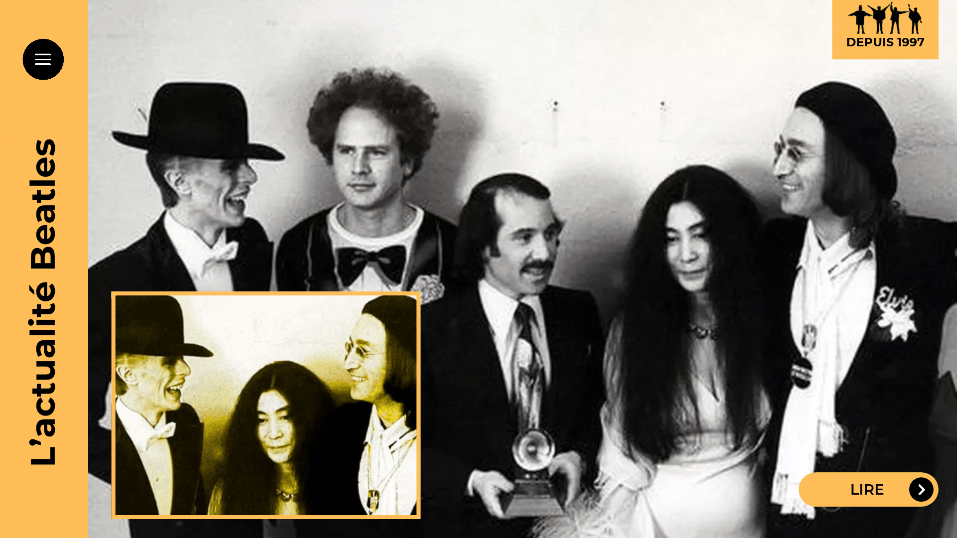 Yoko Ono, John Lennon et David Bowie : l’histoire de la célèbre photo truquée des Grammy Awards 1975